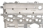 Close-up of NRW-Design BMW S58 billet valve cover showing its sleek, durable metal finish and detailed craftsmanship for performance engines.