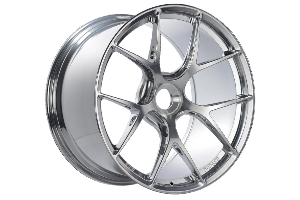 BBS 991 911 GT3 RS FI-R 20" and 21" wheel set showing sleek, lightweight alloy wheels with a black finish and intricate spoke design.