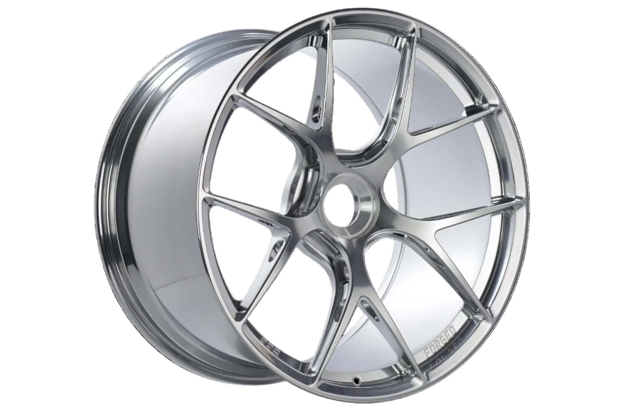 BBS 991 911 GT3 RS FI-R 20" and 21" wheel set showing sleek, lightweight alloy wheels with a black finish and intricate spoke design.