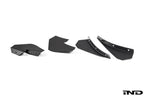 RKP F8X M3 / M4 GT4 Carbon Bumper Canard Set manufactured by Alpha-N in Germany, featuring lightweight carbon fiber construction and GT4-inspired aerodynamic styling, shown on a white background.