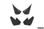 RKP F8X M3 / M4 GT4 Carbon Bumper Canard Set manufactured by Alpha-N in Germany, featuring lightweight carbon fiber construction and GT4-inspired aerodynamic styling, shown on a white background.
