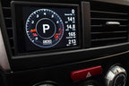 CANchecked MFD32 Gen2 3.2-inch multi-function display installed in a left-hand drive Subaru GR Impreza WRX (MK3), featuring a vehicle-specific dashboard integration.