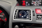 CANchecked MFD28 Gen2 2.8-inch multi-function display installed in a left-hand drive Subaru VA WRX / STI (MK4), featuring a vehicle-specific dashboard integration.