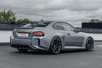 TREVORA G87 M2 TR87 Track Pack Adjustable Rear Wing installed on a BMW G87 M2, featuring a twin-plane pre-preg carbon fibre design engineered to increase aerodynamic efficiency and rear downforce.