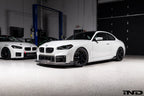 TREVORA TR87 Track pre-preg carbon fibre front splitter installed on BMW G87 M2
