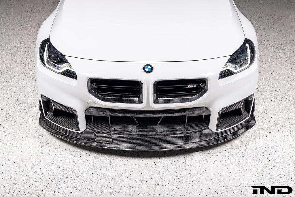 TREVORA TR87 Track pre-preg carbon fibre front splitter installed on BMW G87 M2