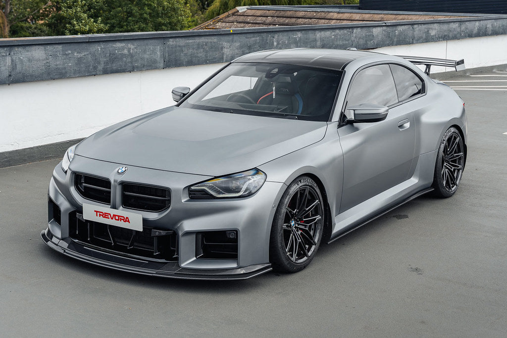 TREVORA TR87 Track pre-preg carbon fibre front splitter installed on BMW G87 M2