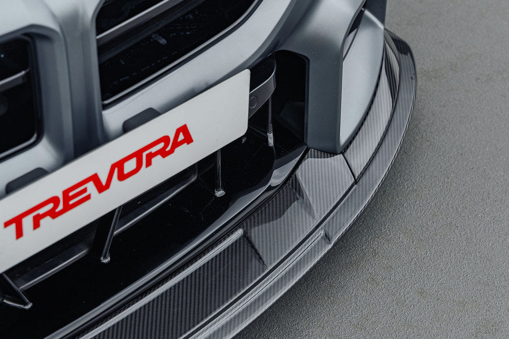 TREVORA TR87 Track pre-preg carbon fibre front splitter installed on BMW G87 M2