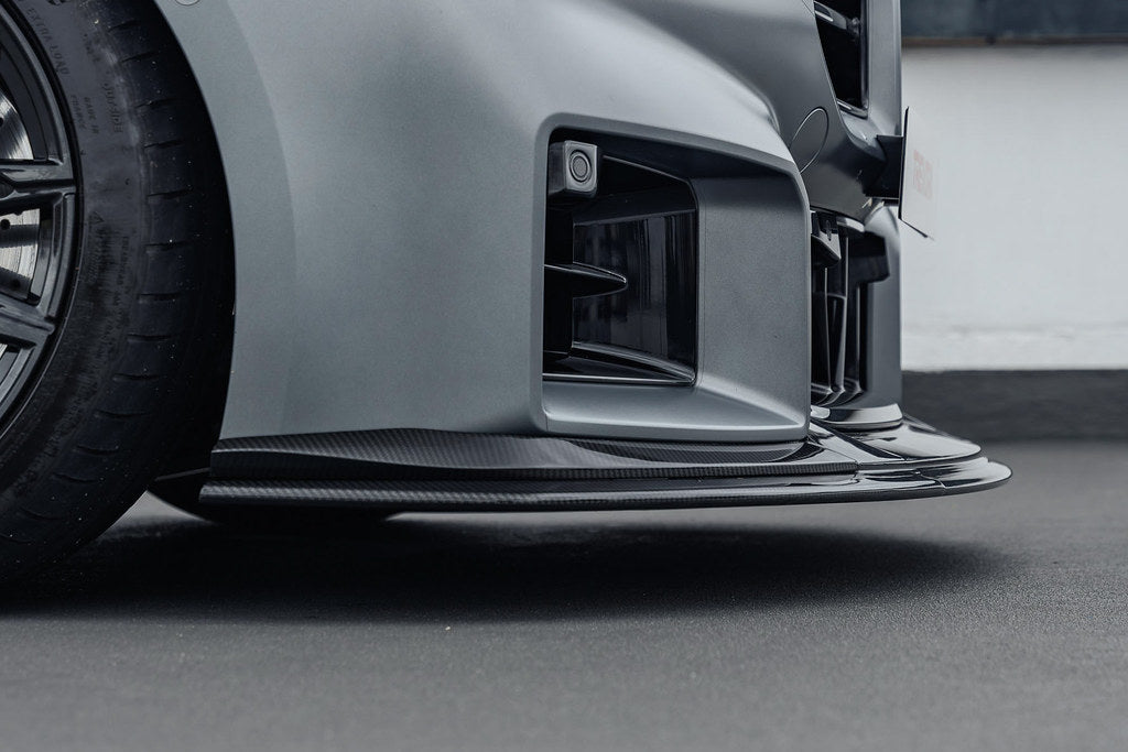 TREVORA TR87 Track pre-preg carbon fibre front splitter installed on BMW G87 M2