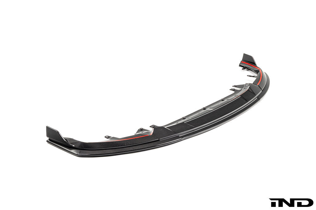 TREVORA TR87 Track pre-preg carbon fibre front splitter for BMW G87 M2 on white background