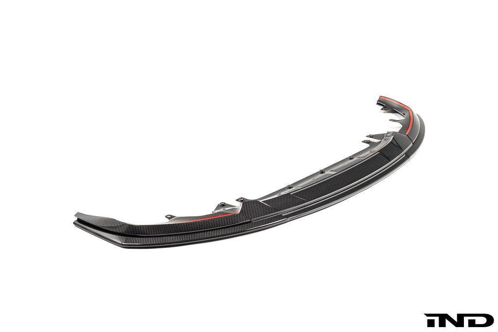 TREVORA TR87 Track pre-preg carbon fibre front splitter for BMW G87 M2 on white background
