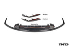 TREVORA TR87 Track pre-preg carbon fibre front splitter for BMW G87 M2 on white background