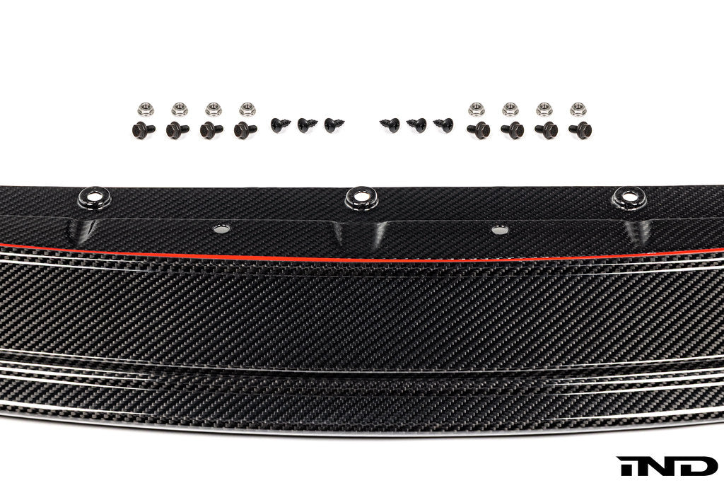 TREVORA TR87 Track pre-preg carbon fibre front splitter for BMW G87 M2 on white background