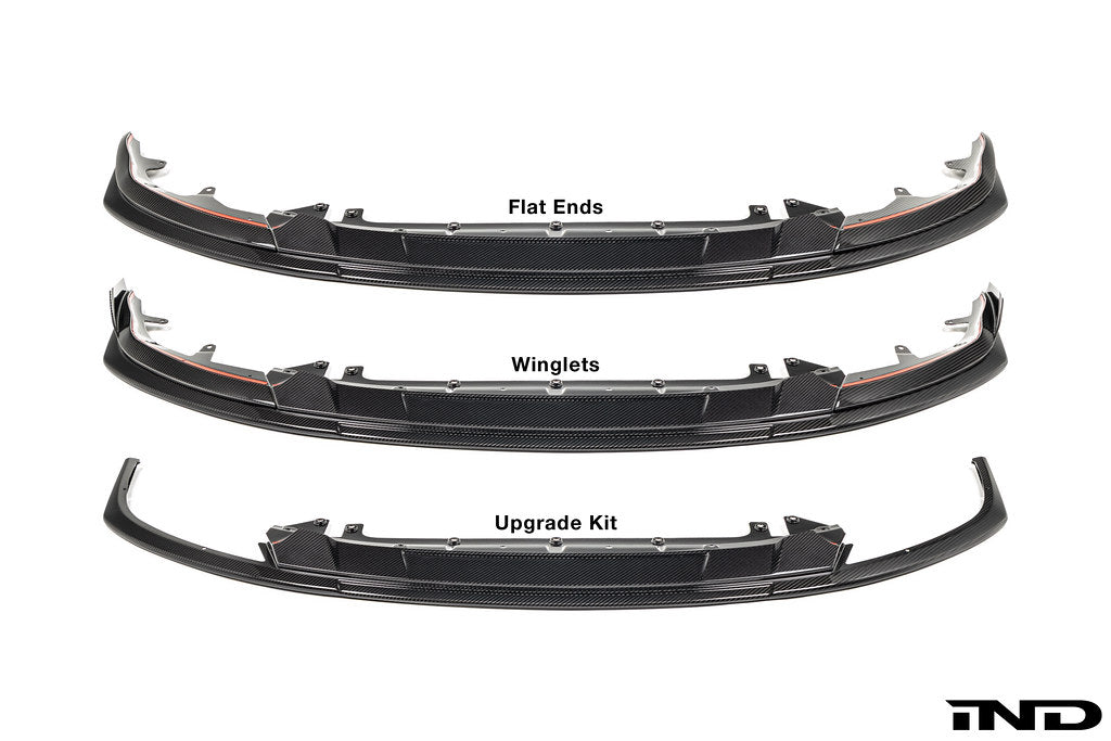 TREVORA TR87 Track pre-preg carbon fibre front splitter for BMW G87 M2 on white background