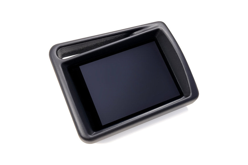CANchecked MFD28 Gen2 2.8-inch multi-function display for the Volkswagen Corrado Facelift (LHD), shown on a white background with the vehicle-specific mounting bezel and wiring harness.