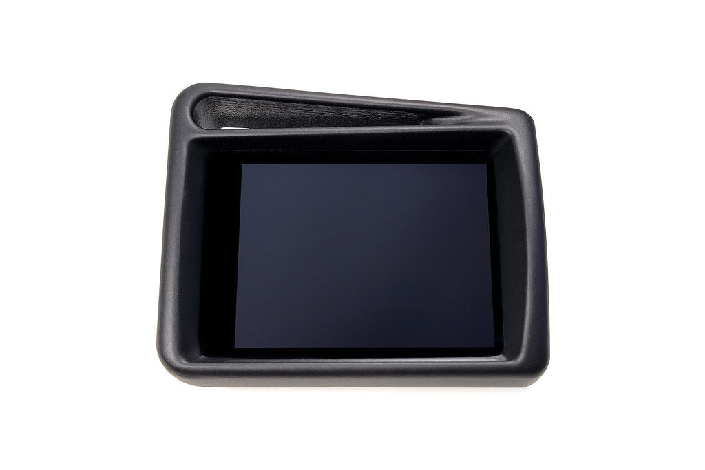 CANchecked MFD28 Gen2 2.8-inch multi-function display for the Volkswagen Corrado Facelift (LHD), shown on a white background with the vehicle-specific mounting bezel and wiring harness.