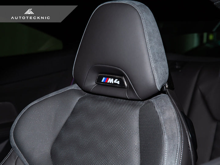 AutoTecknic BMW M Front Seat Dry Carbon Illuminated Emblem Surround