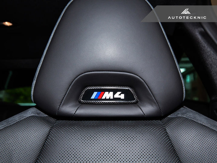 AutoTecknic BMW M Front Seat Dry Carbon Illuminated Emblem Surround