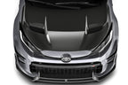 ADRO Toyota GR Yaris with prepreg carbon fiber hood installed, showcasing the lightweight, high-performance exterior upgrade.