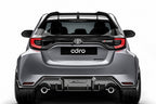 ADRO Toyota GR Yaris exterior carbon fiber rear diffuser installed on the vehicle, enhancing aerodynamic performance and sporty look.