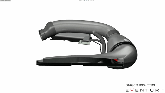 Eventuri black carbon Stage 3 intake system for Audi 8V RS3 / 8S TTRS, showing airflow components and sleek finish.