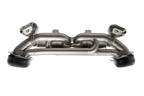 Akrapovič Porsche 992.1 Carrera GTS Dakar Slip-On Race Exhaust system installed on a sports car, showcasing the high-performance exhaust.