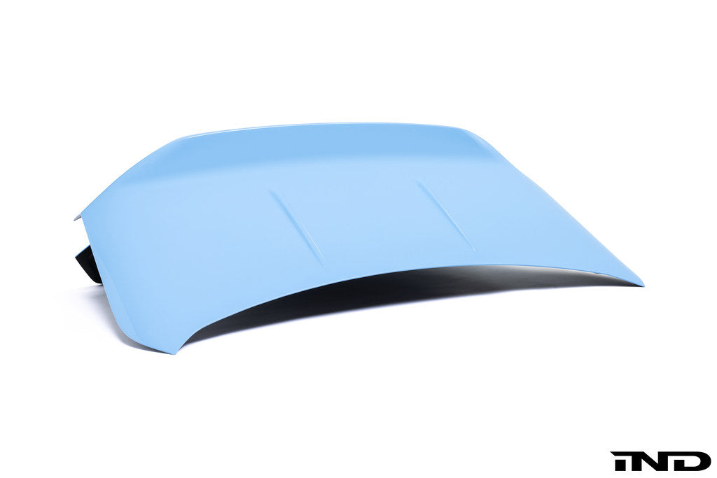 Alpha N G87 M2 Carbon CSL trunk lid for BMW, lightweight exterior upgrade with sleek carbon fiber design on a white background.