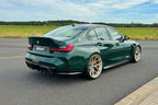Alpha N G8X M3 M4 carbon vented front fenders installed on BMW G8X, showcasing exterior performance upgrade and vented design.