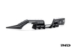 Alpha N G90 G99 M5 Carbon Rear Diffuser V2 for BMW, exterior view showing sleek white finish and aerodynamic design.
