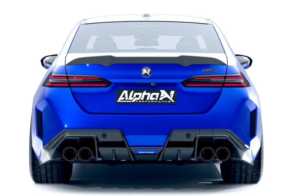 Alpha N G90 G99 M5 Carbon Rear Diffuser V2, exterior car part with sleek carbon fiber finish, designed for BMW M5 models.