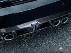 AutoTecknic BMW G87 M2 dry carbon rear diffuser installed on the exterior of the car, showcasing its sleek, sporty design.