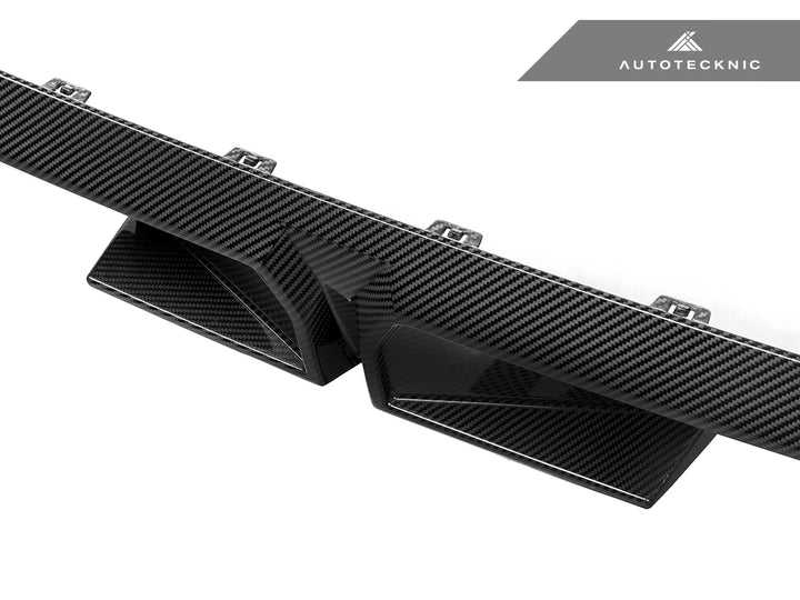AutoTecknic BMW G87 M2 dry carbon rear diffuser with detailed weave, designed for sporty exterior enhancement.