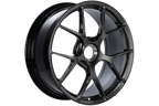 Black satin BBS 991 911 GT3 FI-R 20-inch wheel set with multi-spoke design for high-performance sports cars.