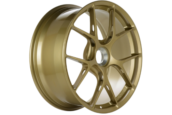 BBS FI-R 20-inch gold wheel set for Porsche 911 GT3 (991). High-performance alloy wheels with a sleek, sporty design.