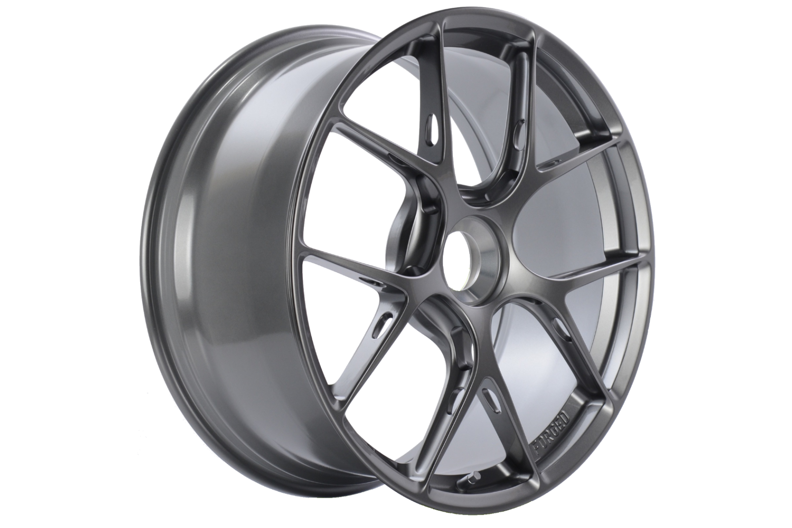 BBS FI-R 991 GT3 20-inch platinum gloss wheel set for Porsche 911 GT3 showing sleek, lightweight alloy wheels with a glossy finish.