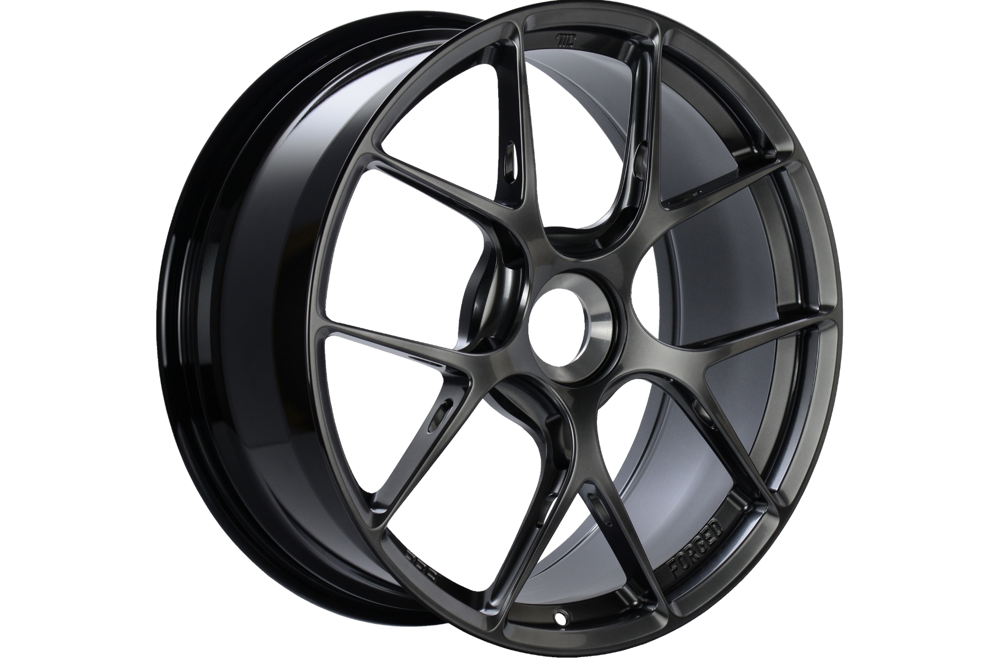 BBS FI-R 991.2 911 Turbo S 20-inch centerlock wheel set in diamond black finish, showing close-up of sleek, high-performance wheels.