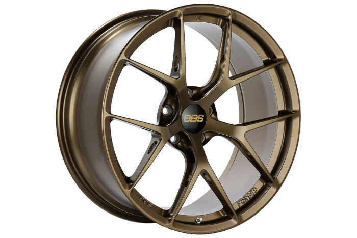BBS FI-R Evo Porsche 911 GT3 (992) Centerlock 20" and 21" wheels in Citrine Gold, showing front and rear wheel set.