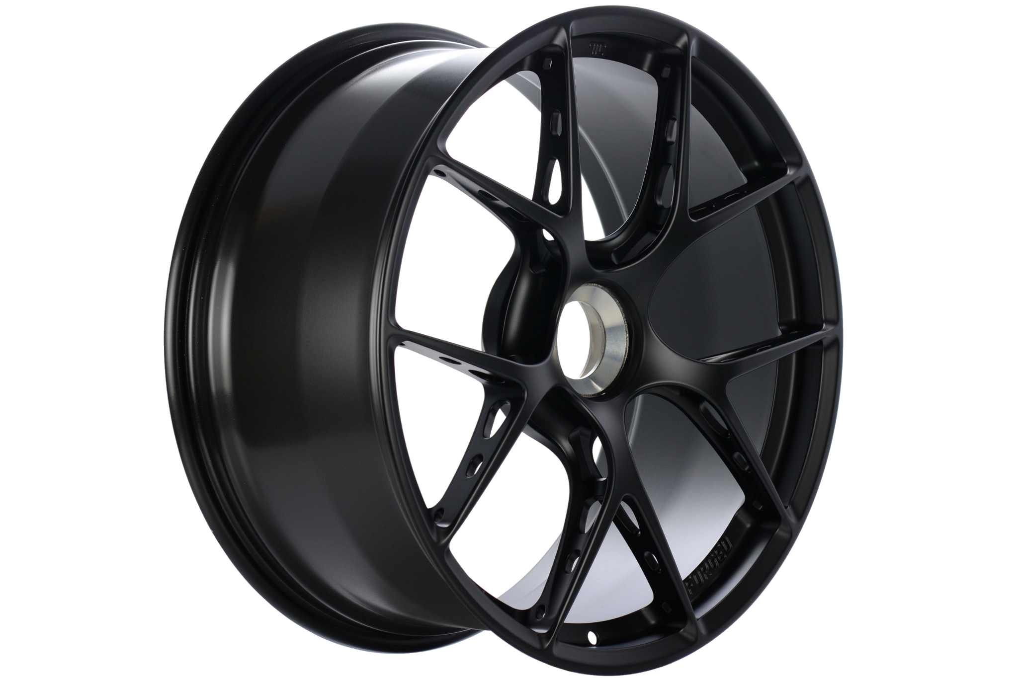 Matte black BBS FI-R Evo Porsche 911 GT3 (992) centerlock 20 and 21-inch wheel set on a vehicle.