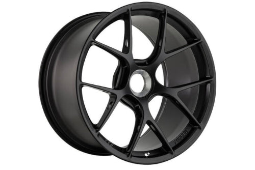 BBS FI-R Evo Porsche 911 GT3 (992) centerlock wheel set in matte black, 20 and 21-inch alloy wheels for sporty performance.