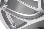 BBS G8X M2, M3, M4 20-inch diamond silver wheels set on white background, showcasing alloy wheel design and finish.