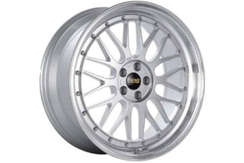BBS LM 19-inch diamond silver wheels for Porsche 718 Boxster and Cayman (982) model, showcasing a sleek, sporty wheel design.