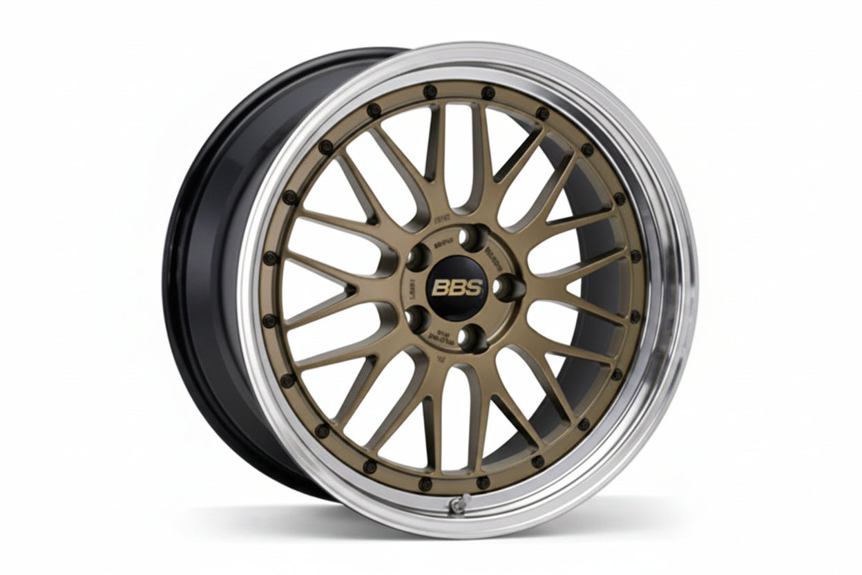 BBS 991 Carrera LM 20-inch diamond gold alloy wheel set featuring diamond cut finish for Porsche C2, C2S, C4, and C4S models.