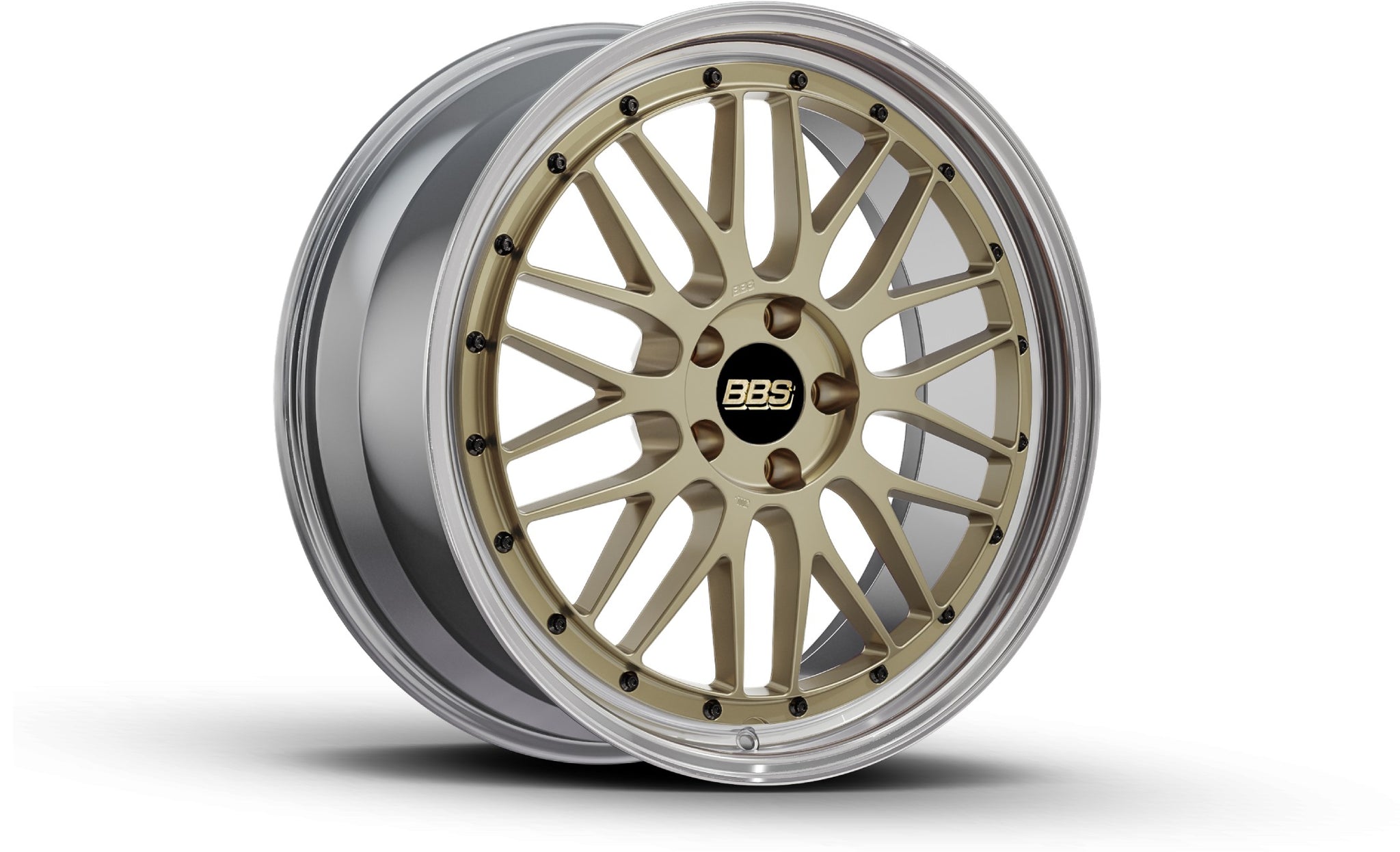 BBS 991 Turbo LM 20-inch wheel set with diamond gold finish, featuring multi-spoke alloy wheels for sporty vehicle styling.