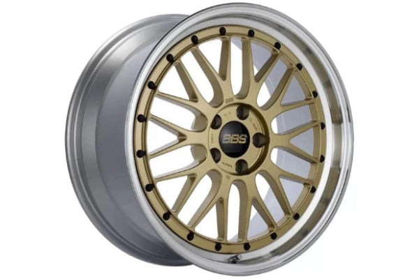 BBS LM Porsche 911 Carrera (992) 20" / 21" wheel set with diamond gold finish, showing close-up of alloy wheels.