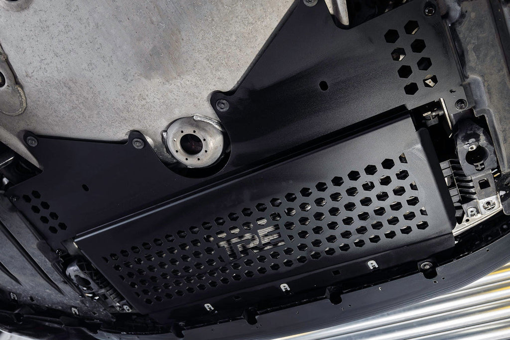 TREVORA G8X M2 M3 M4 metal skid plate under tray with oil cooler guard for BMW G87 G80 G82 models, exterior view