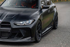BMW M3 G80 side skirts made of TREVORA G80 M3 Pre-Preg Carbon Fiber PR-1 for exterior enhancement.