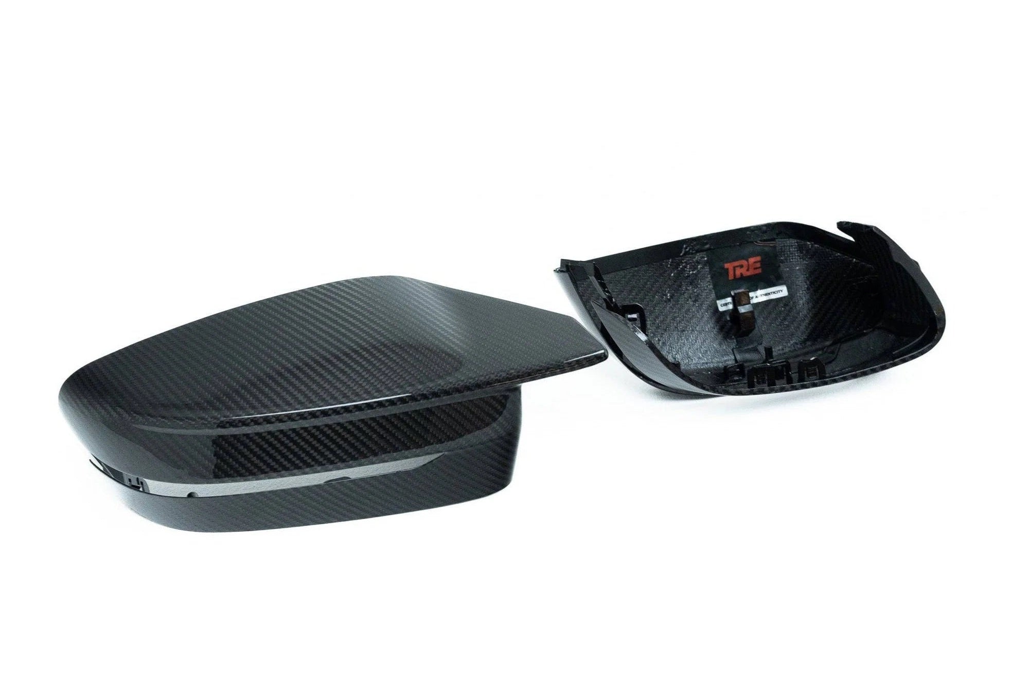 TREVORA G8X G42 G2X M-Sport carbon fiber wing mirror covers for BMW M3 G80, M4 G82, G87 M2, and G20 M340i exterior accessories