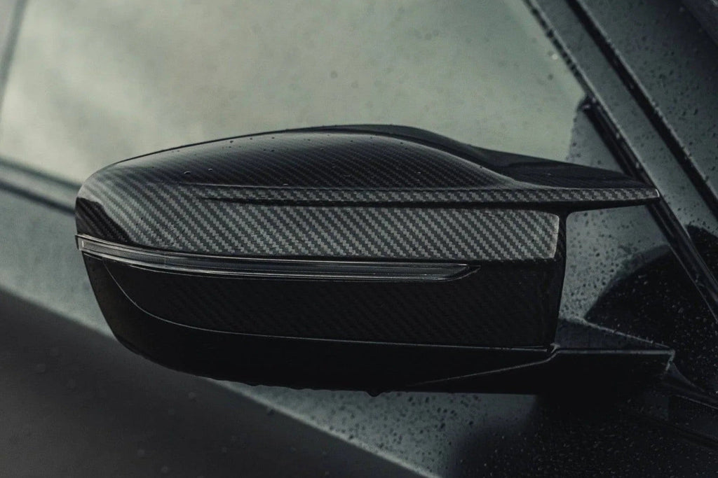 TREVORA G8X G42 G2X M-Sport carbon fiber wing mirror covers for BMW M3 G80, M4 G82, M2 G87, and G20 exterior accessories