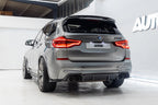 BMW X3M F97 carbon rear roof spoiler by TREVORA, exterior view showing lightweight carbon fiber design on the 2019-2021 model.