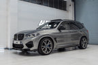 TREVORA BMW X3M F97 F98 X4M Pre-LCI carbon fiber front splitter exterior accessory for sporty look.